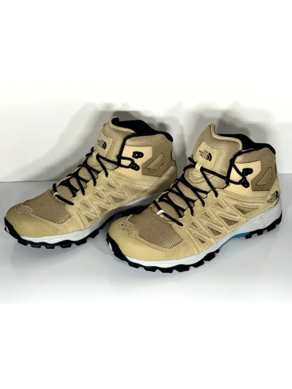 North Face Men's Size 11 Truckee Mid Hiking Boots Khaki Stone & Black - NEW